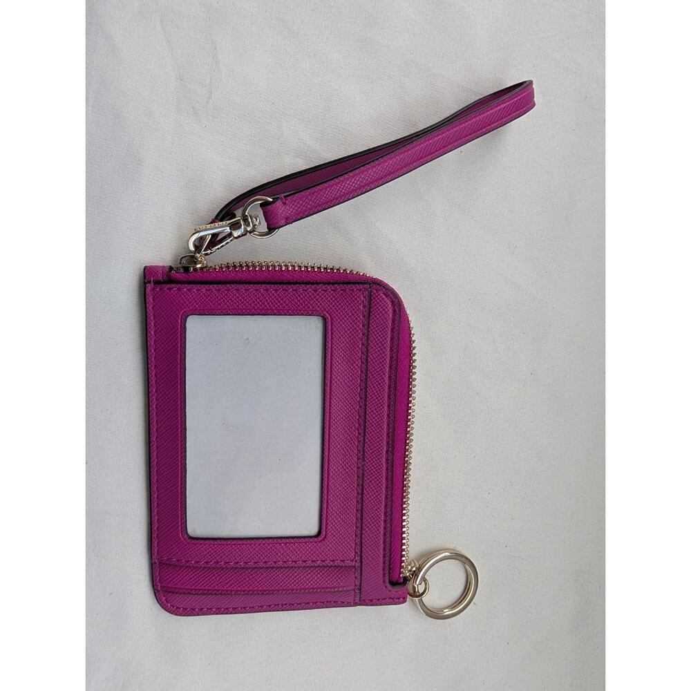 kate spade magenta Pink Zip Devin Cardcase Wristlet wallet ID Window NWOT - Picture 2 of 5